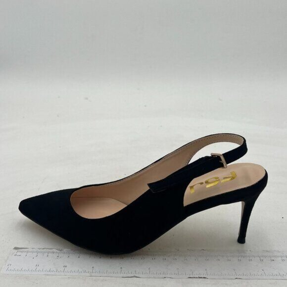 FSJ Women Classic Slingback Pumps Mid Heels Sandal Pointy Toe - Picture 2 of 8
